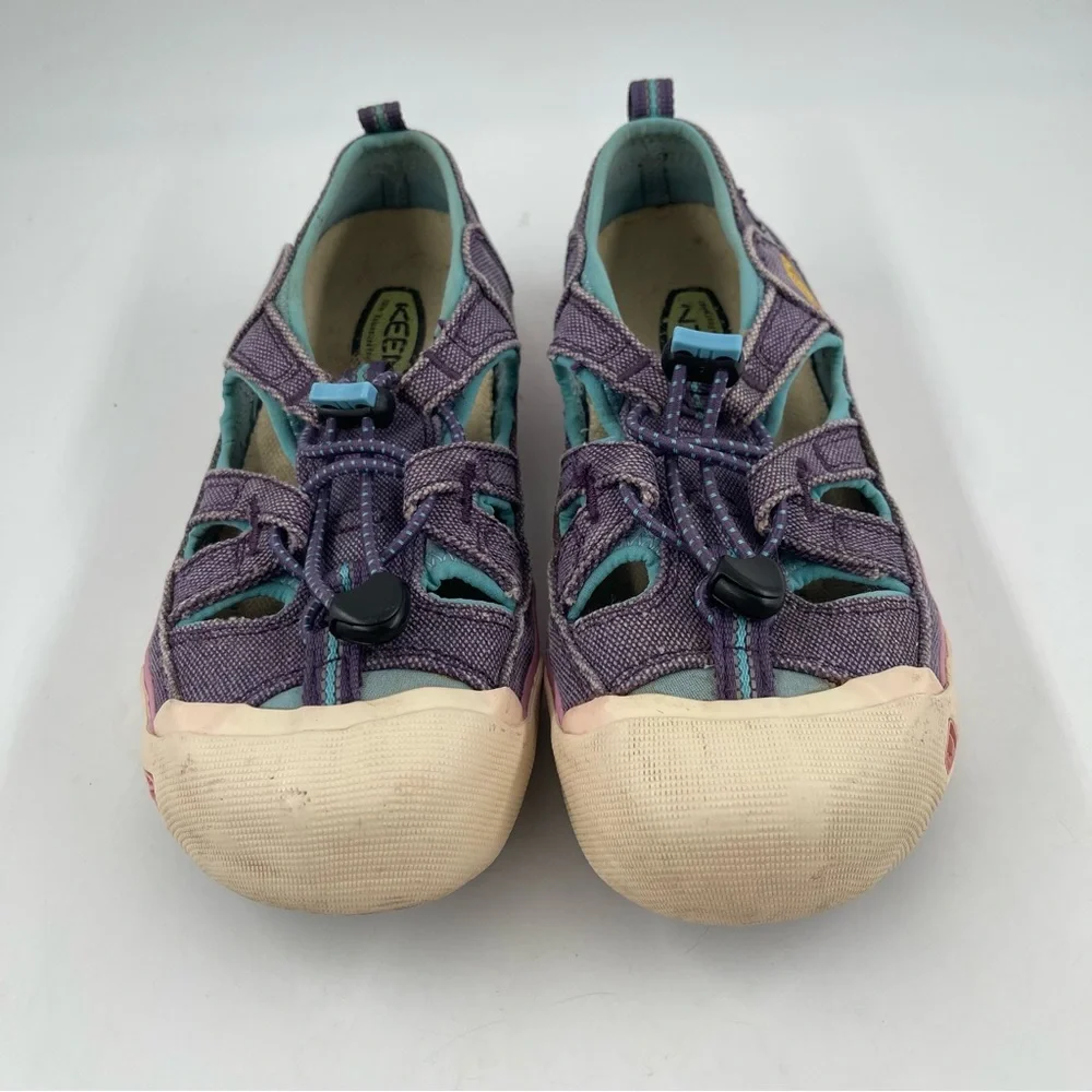 Keen Kids Newport H2 Purple Distressed Canvas Outdoor Hiking Water Shoes-Size 3Y